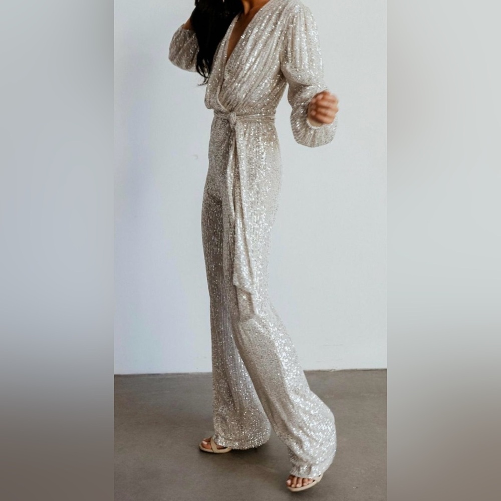 Baltic Born Silver Sequin Jumpsuit